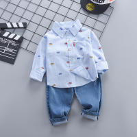 Conjunto De Ropa Para Bebé Niño Primavera Otoño Camisa Pantalones 2 Piezas Casual Cómodo Talla Ajustada Diseño De Dibujos Animados - details 2