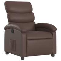 vidaXL Sillón reclinable de cuero sintético Negro, Crema, Marrón Sillon Dormitorio Sillon Comodos Silla Relax Sillón Sofá - details 4