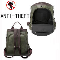 Mochila De Cuero Vintage Para Mujer 3 En 1 Antirrobo Capaz Para Niñas Adolescentes Bolsa Escolar De Viaje Mochila Feminina - details 33