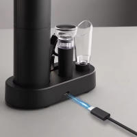 Juego De Abrevidrios Eléctrico 4-en-1 Recargable Automático Con Tapa Para Vino Y Rieles De Vino Acero Inoxidable Ecológico - details 4