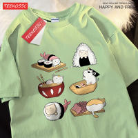 Camiseta De Hombre Con Estampado De Gato Sushi Divertido T-Shirt Oversize Hip Hop Moda Verano Tops Suéter Casual Couple Soft - details 19
