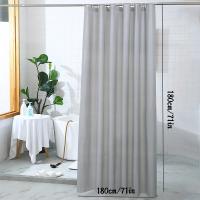 Cortina De Ducha Impermeable PEVA Ecológica Con Gancho Estilo Moderno Sólida Transparente Para Baño Decoración De Hogar - details 1