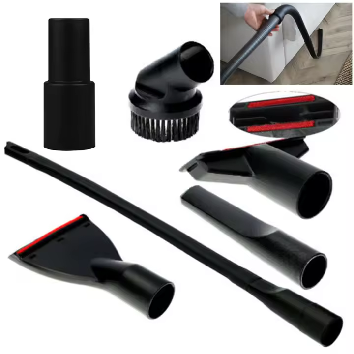Piezas De Aspiradora Accesorios De Limpieza Extensiones De Tubo Recto Y Cepillo Redondo Para Sofá Y Cama Material ABS + PP - 1