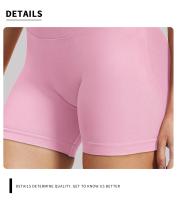 Shorts De Gimnasio Para Mujer CZGUKE Con Cintura Baja Y Ribbed Scrunch Bum Shorts De Yoga Y Deportes Sin Costuras Talla Verdadera - details 2
