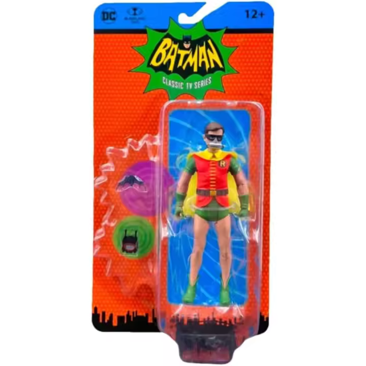 MCFARLANE TOYS - Figura de Acción Robin con Máscara de Oxígeno - Batman Classic TV Series - Mide 13cm - Articulable - Para Mayores de 12 años - 1