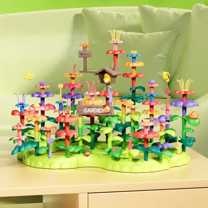 Juguetes Educativos Para Niñas DIY Construcción De Flores Juego Para Niños Pequeños Tablero De Puzle Creativo Regalo De Cumpleaños - 1