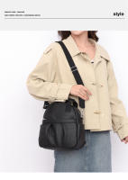 Mochila versátil para mujer, nueva mochila de estudiante de cuero suave de PU, impermeable, de color sólido, sencilla, de gran capacidad. - details 6