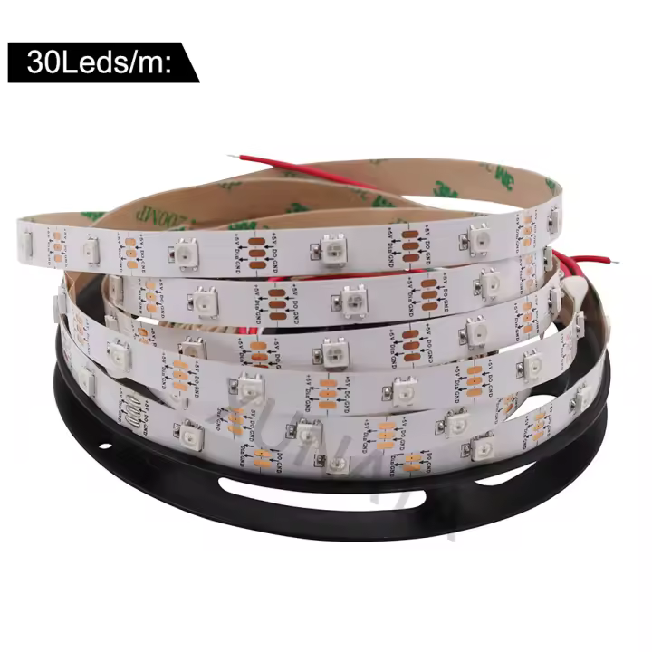 Tira De Luces LED RGB WS2812B SMD5050 30/60 LEDs/m Flexible Para Decoración Control Remoto Inalámbrico 5V Smart Addressable Pixel - 1