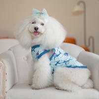Ropa De Perro Veraniega Suave Y Transpirable 2 Piezas Por Pack Para Pequeños Perros Y Gatos Con Cuello Elástico Vestido De Verano Para Mascotas - details 0