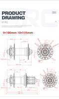 Hub De Bicicleta ARC 36 Agujeros Freno Disco Montaña Frente 9x100 Trasero 10x135 Compatible Con Sram XD 8 9 10 11 12V - details 2
