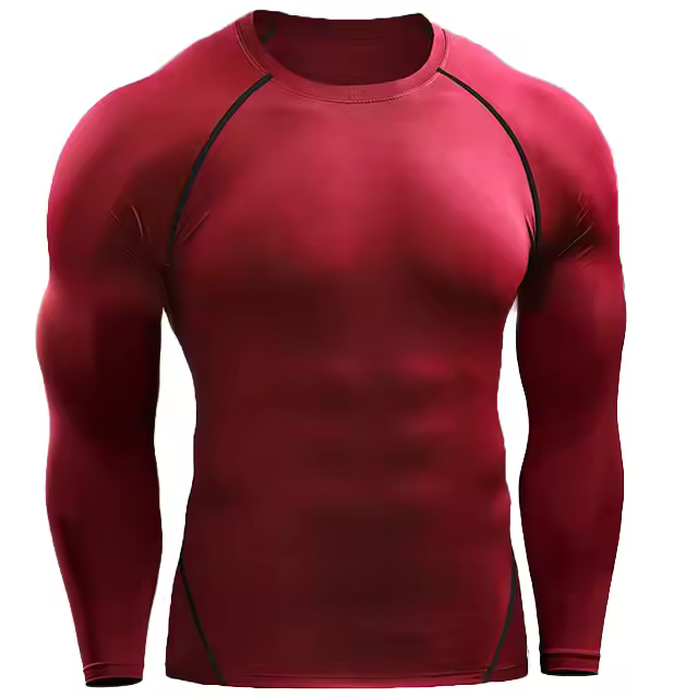 Camiseta De Manga Larga De Compresión Para Hombres Camiseta De Entrenamiento Elástica Para Gimnasio Fitness Ejercicio De Correr Deporte Jersey De Deporte - 1