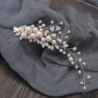2 Pcs Tiara De Perlas Y Cristales En Color Plata Clips Para El Cabello Accesorios De Boda Para Mujeres Peinado De Fiesta - details 4