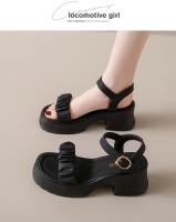 Sandalias De Tacón Grueso Estilo Hada Para Mujer Zapatos De Playa Moda Verano 2024 Suela Gruesa Comodidad Casual Zapatos Para Mujer - details 4