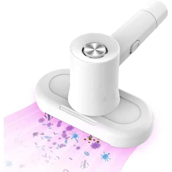 Aspirador de Ácoches, Aspiradora de Mano con Filtro HEPA, Mini Aspirador Antiácoches para Colchones with Luz UV para Virutos de Teclado, Migas, Laptop (Blanco) - 1