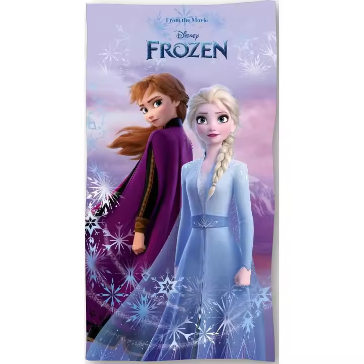 Toalla Frozen II De Playa y Casa de Algodón 100%, Licencia 100% Oficial, Color Lila, 70 x 140 cm, Kiglam - 1