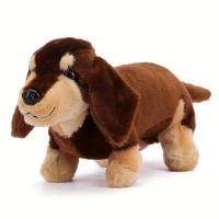 Muñeco De Peluche Dachshund Douglas Simulación Verisimilitud En Negro Y Marrón Café Regalo De Cumpleaños Para Niños Almohada De Ropa De Peluche Para Decoración Del Hogar - details 1