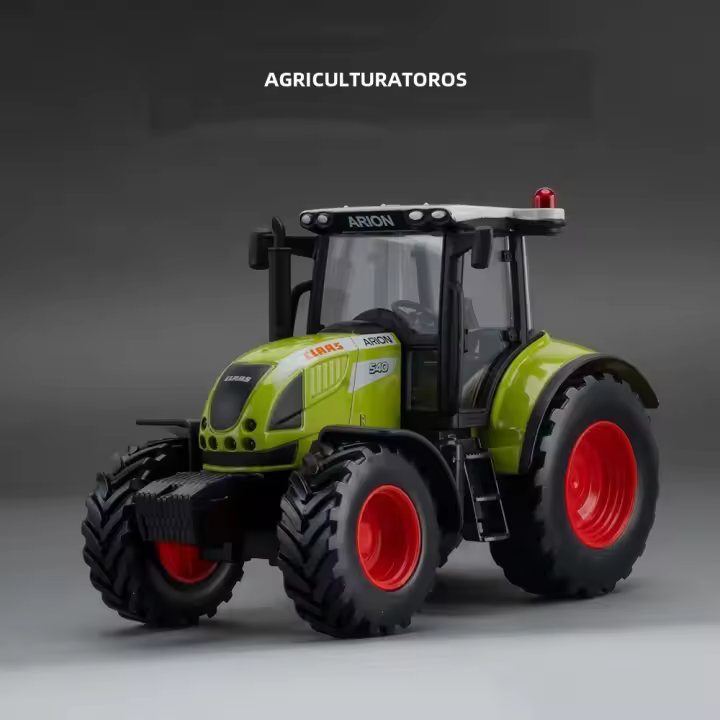 Modelo De Tractor Agrícola De Aleación De Latón 1:32 Para Niños Juguete De Simulación De Rodillo Hydraulico Y Girado Del Neumático Delante Color Verde - 1