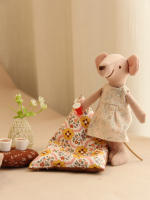 Sofá De Tela Artificial De Miniatura 1:12 Para Casa De Muñecas Bjd Ob11 Estilo Pastoral Material Textil Y Fibra - details 6