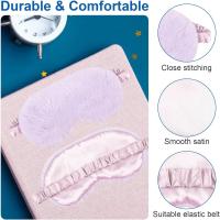 Máscaras para dormir para mujeres, 3 máscaras de ojos para dormir, máscara de noche suave, cubiertas de ojos esponjosas con bolsa de viaje, (Rosa/Púrpura/gris) - details 3