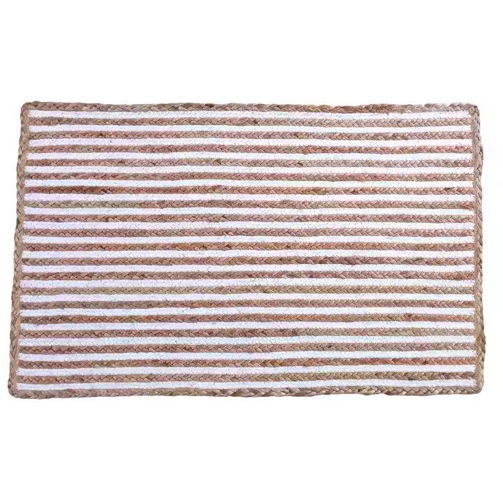 Alfombra Moorea 80x150 Cm - Yute y Algodón Trenzado - Aspecto Natural - 1