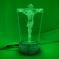 Lámpara De Noche LED USB Multicolor Respeto a Jesús Luz 3D Decorativa Para Iglesia Cábulo De Iluminación Cabello Regalo - details 12