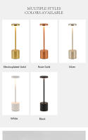 Lámpara De Mesa Recargable LED Sin Cable 3 Colores Regulación Sin Fin Portátil Luz De Mesa Para Decoración De Comedor Y Dormitorio - details 0