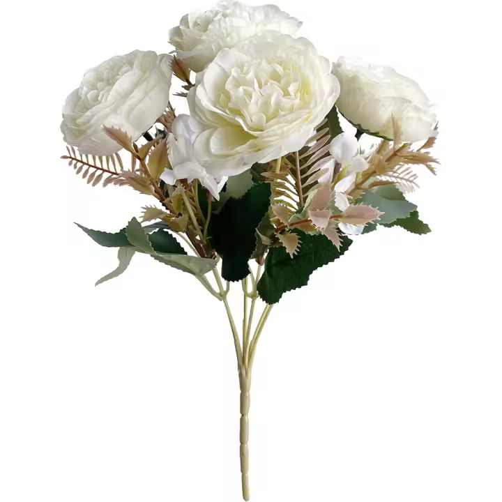 Poenia Arte Floral - Ramo de Rosas Artificiales - Decoración Duradera - Variedad de Colores - 30cm - 3pcs - 1
