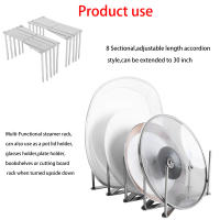 Soporte Extensible para Tapa de Olla Organizador de Platos Flexible para Cocina - details 3