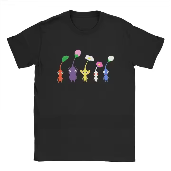 Camiseta Kawaii Pikmin Para Hombre Camiseta Harajuku Divertida Con Dibujos Animados Gráficos Transpirable Y Cómoda Para Verano Talla Oversize - 1