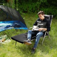 Tumbona plegable reclinable negra o gris, cama de sol con colchón de 6 cm, reposacabezas desmontable, aluminio inoxidable y tejido transpirable, confort máximo, capacidad 150kg, ideal para jardín y playa - details 10