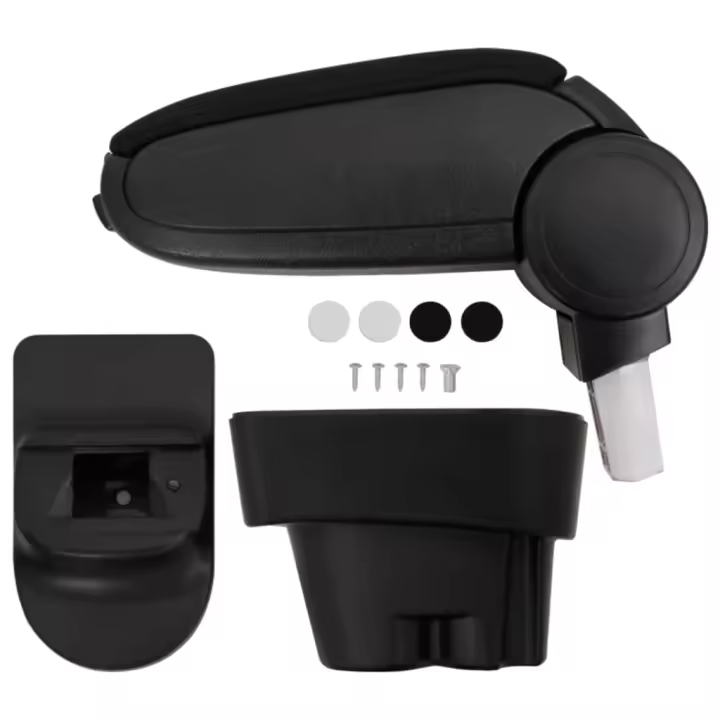 vidaXL Reposabrazos para coche ABS negro 12x36x(33,5-48) cm - 1