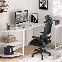 Silla de oficina ergonómica giratoria con cojín de asiento de diseño de malla, reposacabezas y reposabrazos ajustables, capacidad máxima de carga 150 kg. - details 1