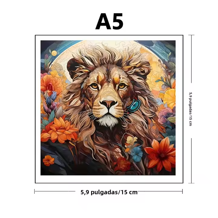 Puzzle De Madera 3D León Juego Educativo Montessori Para Niños Y Adultos Regalo De Puzzle Animal Único Para Todas Las Edades - 1