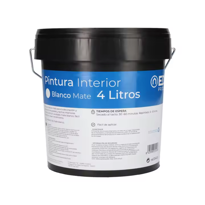 PINTURA PLASTICA MATE INTERIOR BLANCA 4L EDM - 1