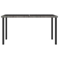 vidaXL Mesa de comedor para jardín ratán sintético gris 140x70x73 cm - details 1