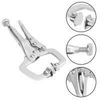 Alicates de sujeción en C con agarre metálico de 12,4 cm/4,9 pulgadas, Tornillo ajustable y almohadillas giratorias (paquete de 4) - Mini alicates de Soldadura de fácil y rápida Liberación - details 2