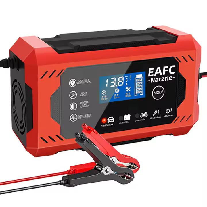 Cargador 12V de Barería Coche Pantalla Grande 6A Reparación Inteligente para Barerías Plomo - 1