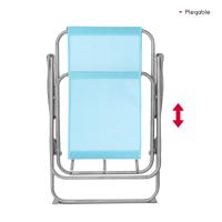 TIENDA EURASIA – Silla Playa Plegable con Reposabrazos, Turquesa, Asiento de Lona Impermeable, Estructura de Acero Resistente, 75x53x43 cm - details 1
