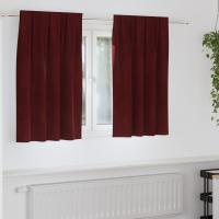 Cortinas Opacas vidaXL con Cinta Superior 2 pcs Burdeos Terciopelo - details 0