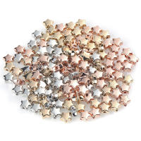 100pcs Cuentas Redondas De Estrella 4mm 5mm 6mm En Oro Y Plata Para Fabricación De Joyas Accesorios DIY Espaciadores Libres - details 8