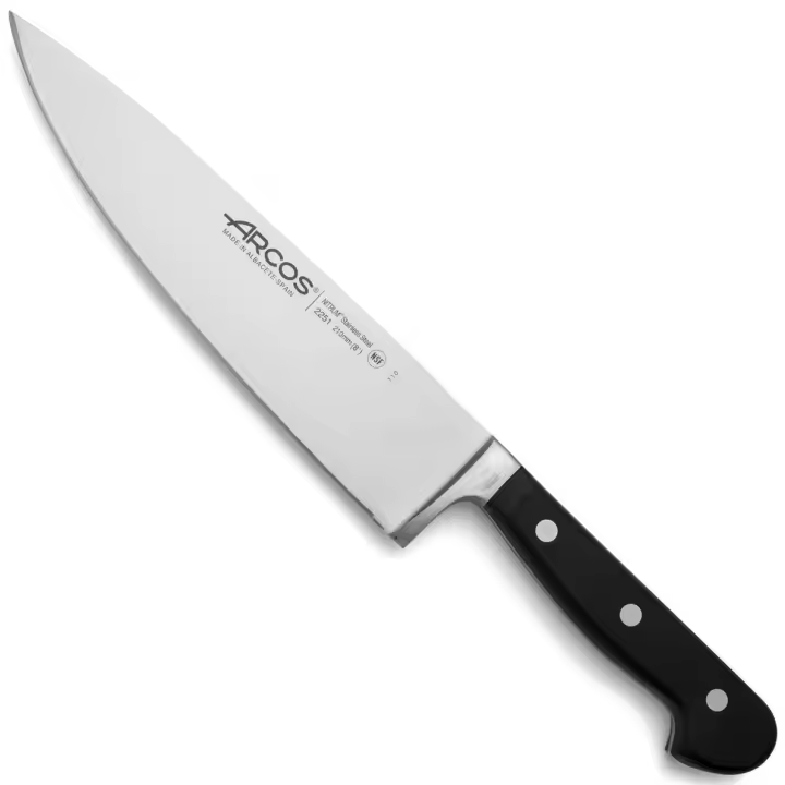 ARCOS Opera - Cuchillo Cocinero (210 mm) - Hoja de Acero Inoxidable Forjado Nitrum® - Mango Negro de Polioximetileno (POM) - 1