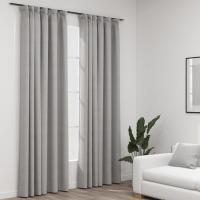 vidaXL Cortinas Opacas con Ganchos 2 Piezas 140x245 cm Ventana Anillas Color Azul,  Beige,  Gris y mas - details 2