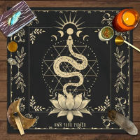 Mantel De Tarot Con Tu Poder En Forma De Serpiente Y Estampado Floral Y Vegetal Para Decoración De Altar Estilo Clásico Material Poliéster/Celulosa - details 7