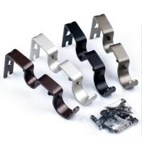 Juego De 3 Soportes Ajustables Para Cortina Doble De Metal Acero Inoxidable Para Percha De 1 Y 5/8 Pulgadas Soporte De Muro Para Perchas De Cortina - details 0