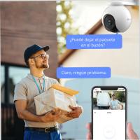 Cámara de vigilancia exterior 360º en 2K con IA. Detecta personas y vehículos, reduce puntos ciegos, activa sirena y focos ante intrusos, y ofrece visión nocturna. Seguridad total, día y noche, sin cuotas. - Ezviz - details 6
