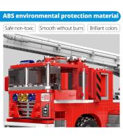 MOC Technical City Ladder Firetruck Building Blocks Set Policiales Con Camión De Agua Para Niños Juguetes De Bloques De Construcción - details 2