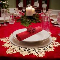 20PCS Alfombrillas De Navidad Con Forma De Copo De Nieve Para Restaurante Y Hotel Decoración De Mesa Ecológicas Redondas Para Hogar - details 1