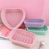 Cesta De Corazón En Forma De Amor Para Decoración Y Almacenamiento De Hogar Color Sólido Caja De Fotos Tamaño Grande Con Asa Estilo Nórdico - details 6