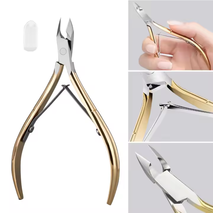 Tijeras De Cutícula De Acero Inoxidable 1Pc Herramienta De Pedicura Y Manicura Para Eliminar Piel Muerta Colores Variados/Gold/Silver/Black - 1