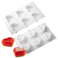 Molde De Galletas De Silicona En Forma De Corazón Para Postres Y Pasteles Eco-amigable Para Horno 6 O 8 Celdas Día De San Valentín - details 9